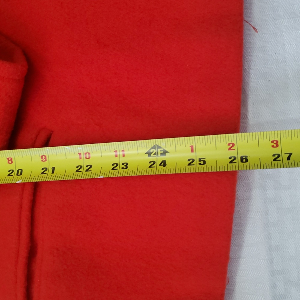 Vtg Coatique Red Wool Women's Pea Coat Jacket - Picture 10 of 13